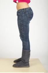 Leg Whole Body Woman Casual Jeans Average Studio photo references